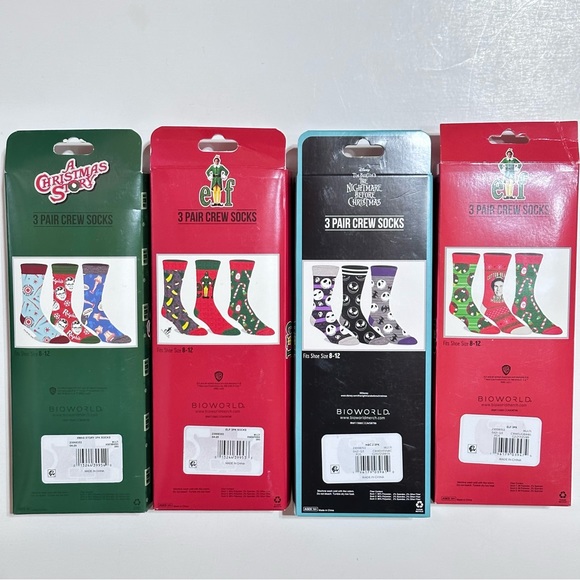 12 Pairs Christmas Story, Christmas Vacation, Elf Socks - Picture 4 of 4